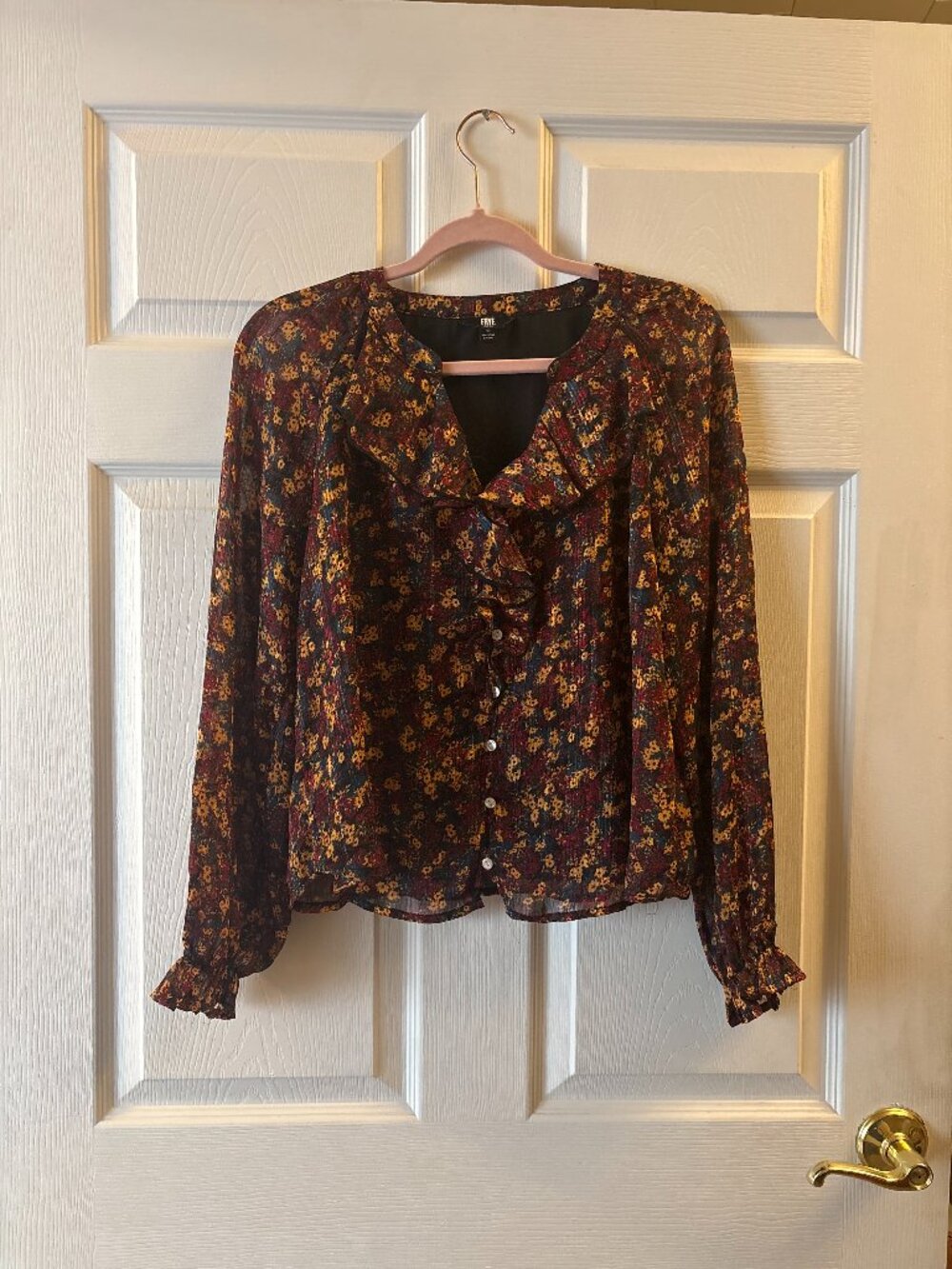 Frye Floral Long Sleeve Women's Blouse Size Medium